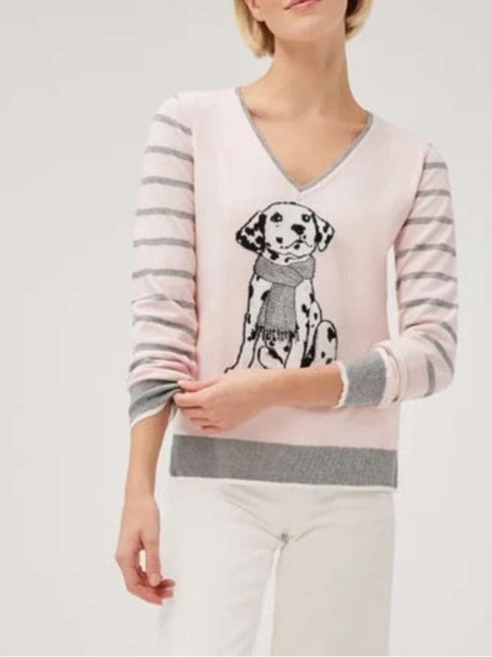 Leo & Ugo Knit Dog Sweater Top Style AW493 Pink and Gray Dog Sweater 4